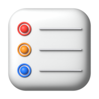 List reminder 3D application icon png