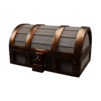 Treasure chest isolated against Old wooden trunk 3d illustration png