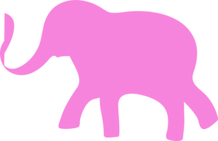 ilustração de silhueta de elefante na cor rosa. png