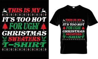 navidad, vector, tipografía, diseño de camiseta de navidad vector