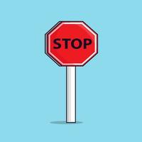 Stop sign vector icon illustration. Traffic sign object concept isolated vector. Flat design style