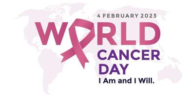 logotipo de la campaña del día mundial contra el cáncer. cartel del día mundial del cáncer o ilustración de vector de fondo de banner