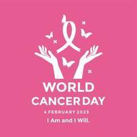 World Cancer Day Campaign logo. World Cancer Day poster or banner background vector illustration