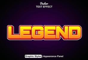 legend text effect with graphic style and editable. vector