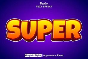 super text effect with graphic style and editable. vector