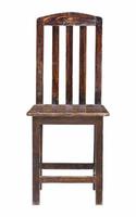 front view of wooden chair isolated on white with clipping path photo