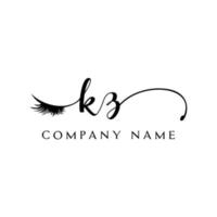 initial KZ logo handwriting beauty salon fashion modern luxury letter vector