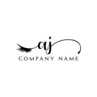 initial AJ logo handwriting beauty salon fashion modern luxury letter vector