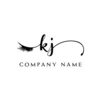 initial KJ logo handwriting beauty salon fashion modern luxury letter vector
