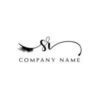 initial SR logo handwriting beauty salon fashion modern luxury letter vector