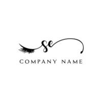 initial SE logo handwriting beauty salon fashion modern luxury letter vector