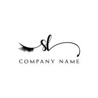 initial SL logo handwriting beauty salon fashion modern luxury letter vector