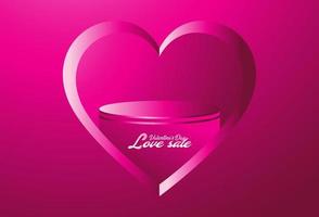 Valentine's day background with pink heart shape vector