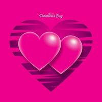 Valentine's day background with pink heart shape vector