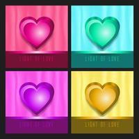 Set of Valentine's day background with color variations heart shape vector