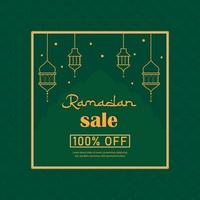 ramadan sale template 100 percent off. vector