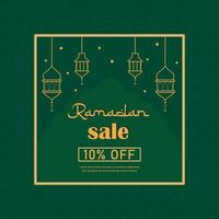 ramadan sale template 10 percent off. vector