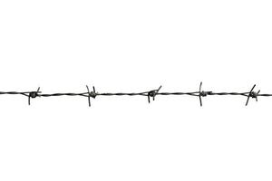 barbed wire isolated on white with clipping path photo