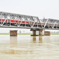 Ganga as seen in Garh Mukteshwar, Uttar Pradesh, India, River Ganga is believed to be the holiest river for Hindus, A view of Garh Ganga Brij ghat which is very famous religious place for Hindus photo