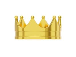 Realistic royal crown gold metal, symbol of power. 3d rendering. Icon on white background.