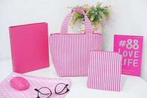 beautiful pink patterned bag as a background