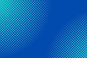 Blue pop art background with halftone dots in retro comic style. Vector illustration.