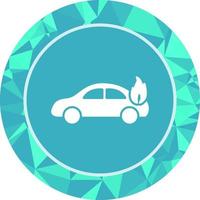 coche único en icono de vector de fuego