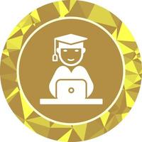 Unique Studying on Laptop Vector Icon