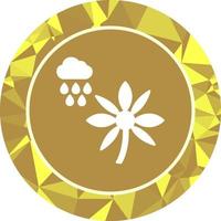 Flower with rain Vector Icon