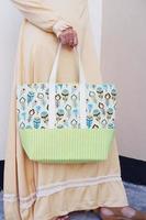 beautiful patterned bag as a background photo