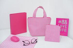 beautiful pink patterned bag as a background photo