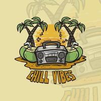 chill beach vibes vector