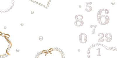 number  background with pearls photo