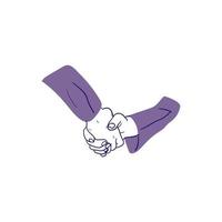 minimalistic hand drawn illustration of shaking hands vector