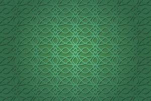 Arabic Islamic geometric pattern background with 3D view vector