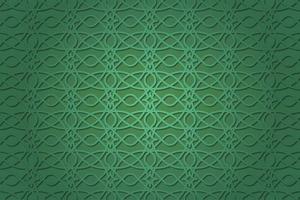 Arabic Islamic geometric pattern background with 3D view vector