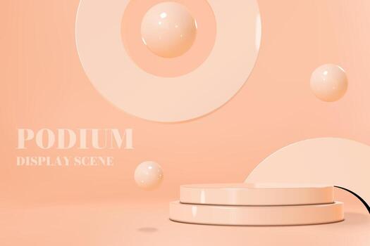 escena de visualización de podio de vector con composición geométrica