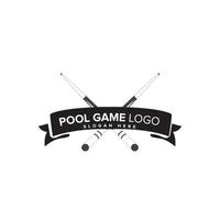 logo design. Pool games and tournaments with players, vector design and illustration