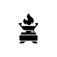 Camping cooker simple flat icon vector illustration