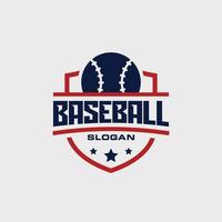 Ilustración de vector de diseño de logotipo de emblema de equipo de béisbol