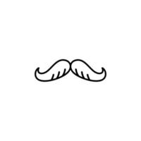 Mustache outline flat icon vector