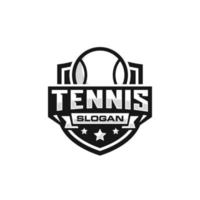 vector de diseño de logotipo de emblema de tenis