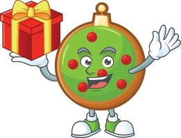 galletas de bola de navidad verde vector