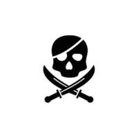 Ilustración de vector de icono plano simple pirata