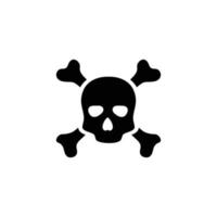 Skull simple flat icon vector illustration