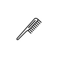 Barber comb outline flat icon vector