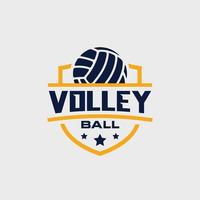 Ilustración de vector de diseño de logotipo de emblema de equipo de voleibol