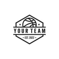 Basketball team emblem logo design vector illustration