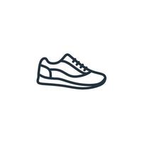 icono de línea de zapatos para correr aislado sobre fondo blanco. la ilustración vectorial se puede utilizar para temas como estilo de vida saludable, ejercicio y fitness. vector