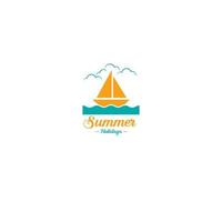 Summer sailboat logo vector